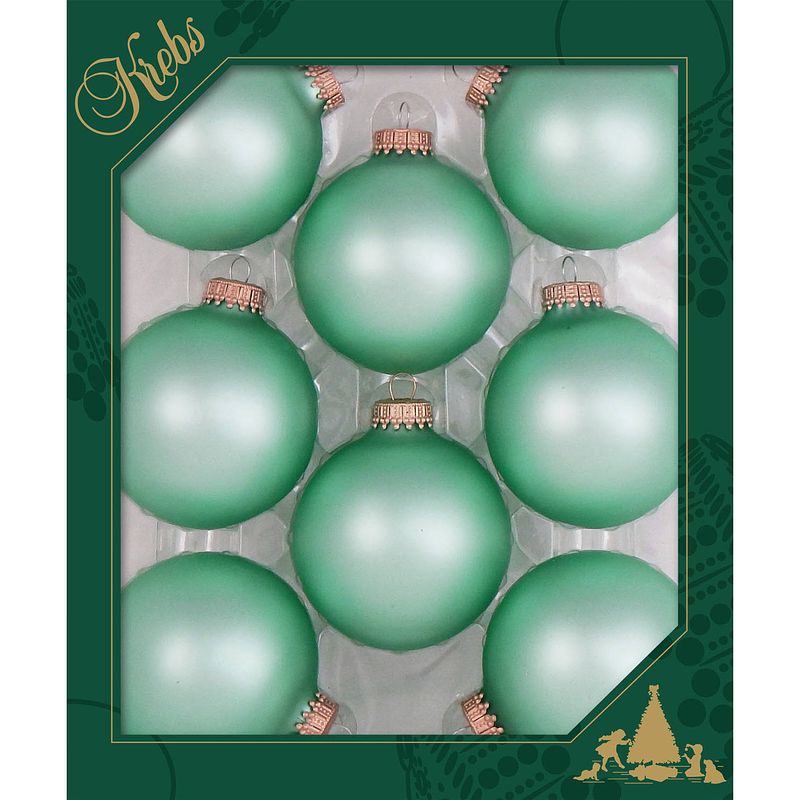 Foto van 16x stuks glazen kerstballen 7 cm mermaid velvet groen mat - kerstbal