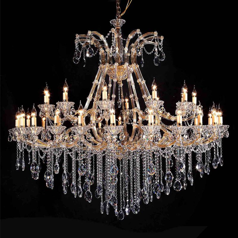 Foto van Lumilamp kroonluchter ø 165x150 cm transparant ijzer hanglamp chandelier kristal lamp transparant hanglamp chandelier