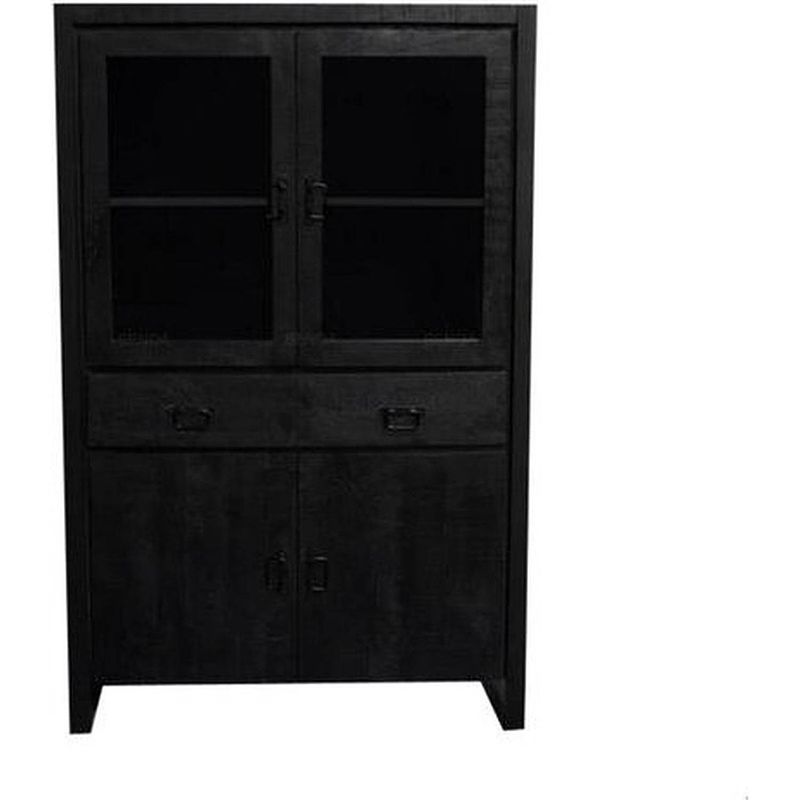 Foto van Benoa britt glass door cabinet black 115 cm