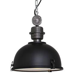 Foto van Industriële hanglamp - steinhauer - glas - industrieel - e27 - l: 33cm - voor binnen - woonkamer - eetkamer - zwart