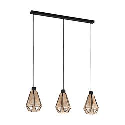 Foto van Eglo adwickle hanglamp - e27 - 87 cm - zwart/bruin