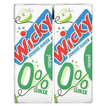 Foto van Wicky zonder suiker appel 10 x 200ml bij jumbo