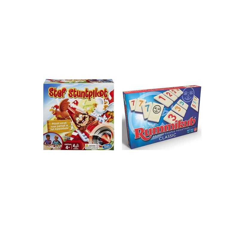 Foto van Spellenset - bordspel - stef stuntpiloot & rummikub original