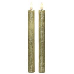 Foto van Kaarsen set van 4x stuks led dinerkaarsen goud 24 cm - led kaarsen