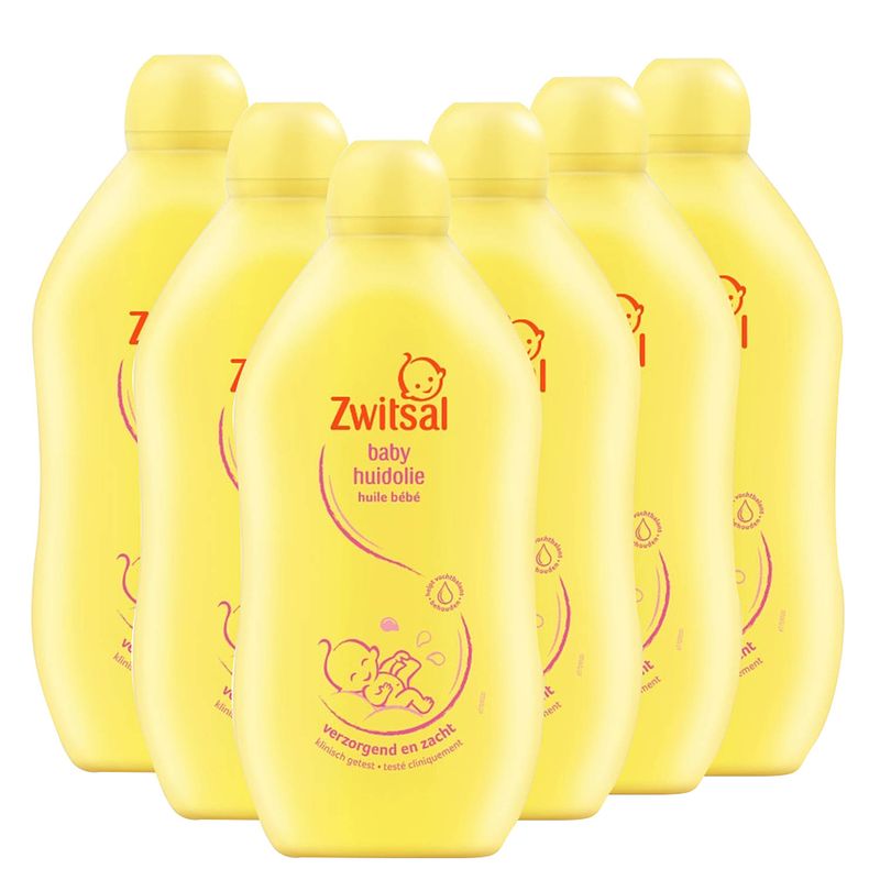 Foto van Zwitsal - baby huidolie - 6 x 400ml - voordeelverpakking