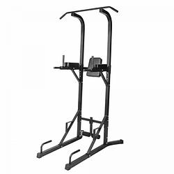 Foto van Gorilla sports power tower - pull-up station - dipstation - belastbaar tot 120 kg - zwart