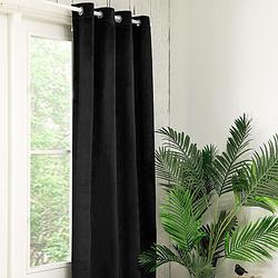 Foto van Fresh & co velvet gordijnen - 150 of 300 cm 300 x 250 cm, ophangsysteem: haken, kleur: zwart