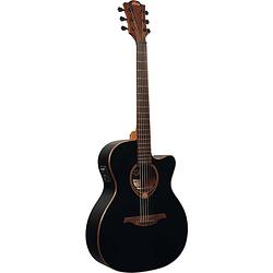 Foto van Lag guitars tramontane 118 t118ace-blk black elektrisch-akoestische westerngitaar