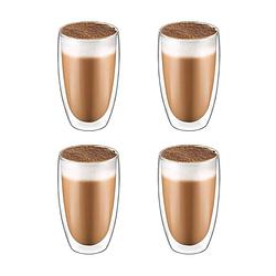 Foto van Krumble latte macchiato glas dubbelwandig 400ml - set van 4