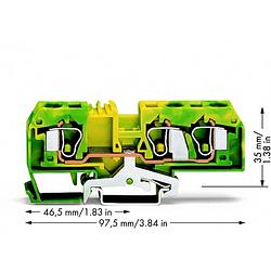 Foto van Wago 284-687/999-950 aardingsklem 10 mm spanveer toewijzing: terre groen, geel 25 stuk(s)