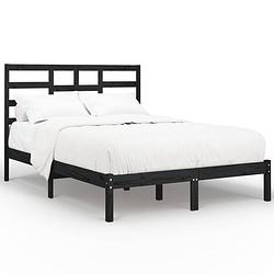 Foto van Vidaxl bedframe massief hout zwart 150x200 cm 5ft king size