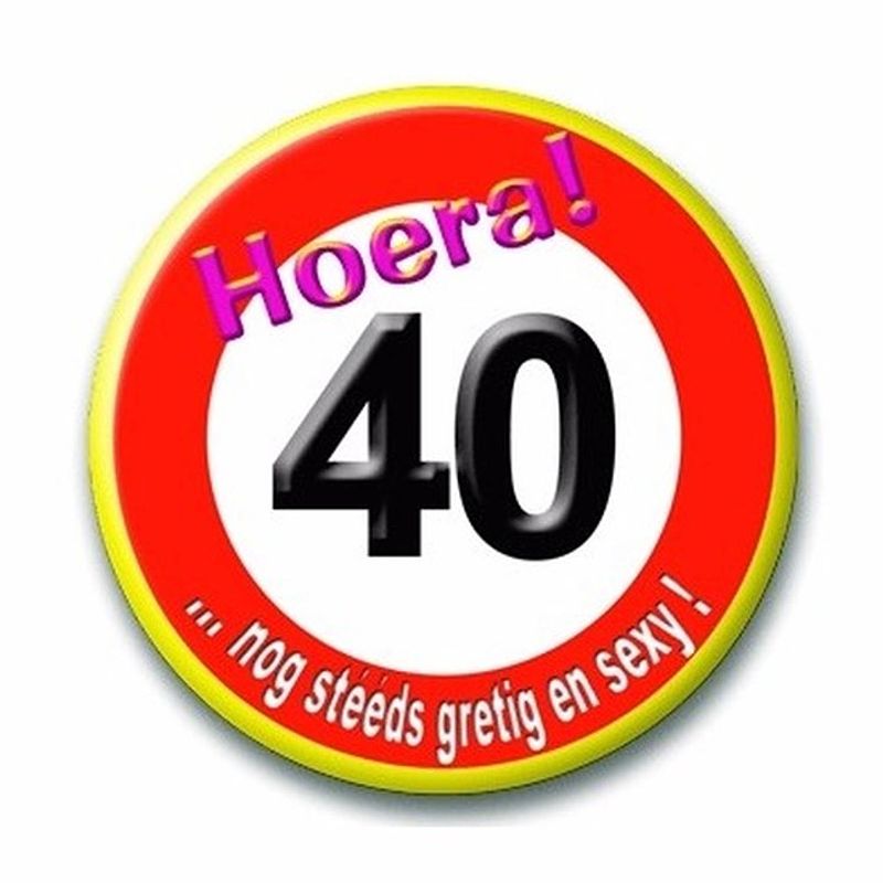 Foto van Button 40 jaar verkeersbord