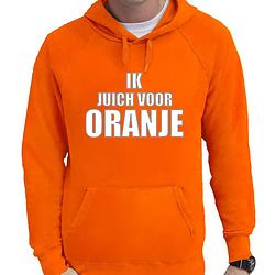 Foto van Oranje fan hoodie / sweater met capuchon holland ik juich voor oranje ek/ wk voor heren m - feesttruien