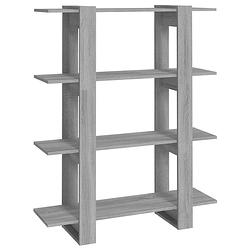 Foto van The living store boekenkast sonoma eiken - 100x30x123.5 cm - grijs - bewerkt hout