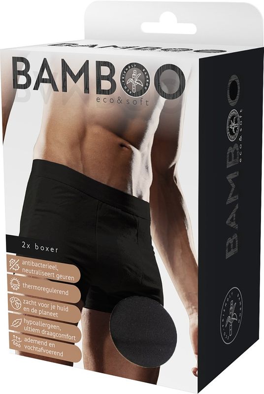 Foto van Naproz bamboo men's original boxer zwart 2-pack xl