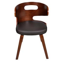 Foto van The living store eetkamerstoelen - leer-composiet - 49.5 x 52 x 68.5 cm - ergonomisch - 2 stuks