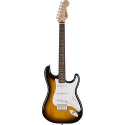 Foto van Squier bullet strat brown sunburst ht met vaste brug