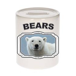 Foto van Dieren witte ijsbeer spaarpot - bears/ ijsberen spaarpotten kinderen 9 cm - spaarpotten