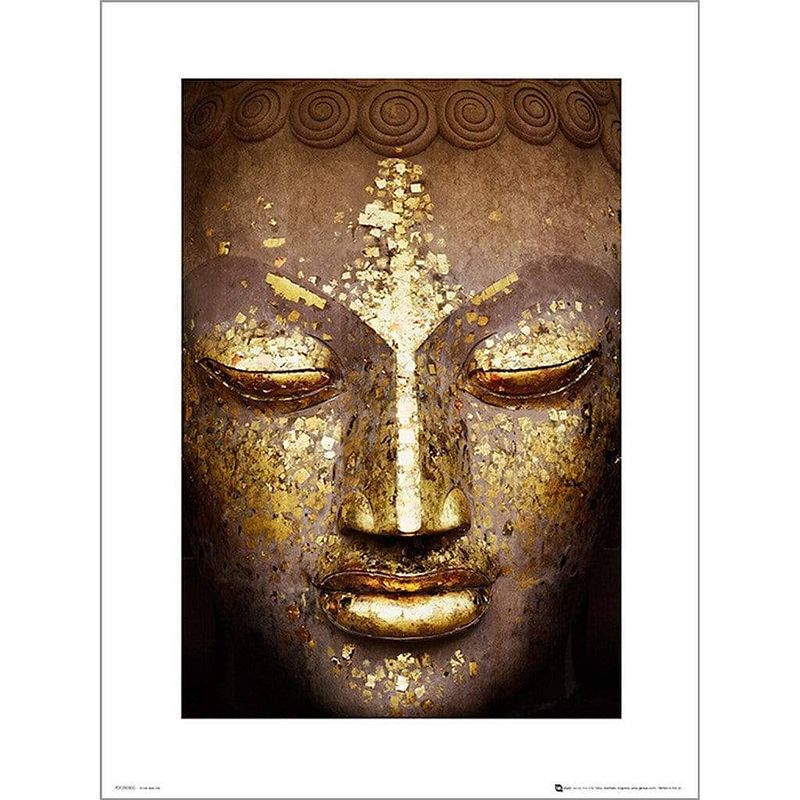 Foto van Gbeye buddha gold kunstdruk 50x70cm