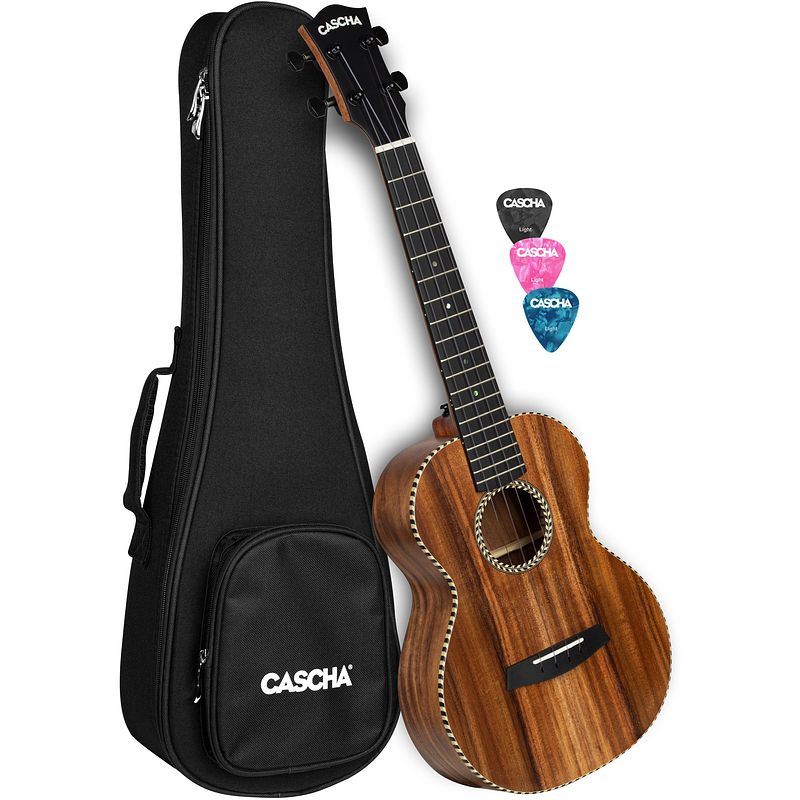 Foto van Cascha hh 2311 all solid acacia tenor ukelele