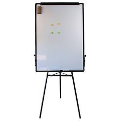Foto van Lowander 3-in-1 flipover bord driepoot - flip-over board whiteboard magneetbord -100x70 cm - zwart