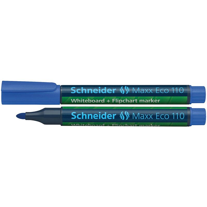 Foto van Schneider whiteboard + flipchart marker maxx eco110 blauw 10 stuks