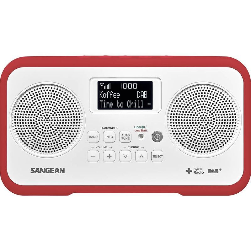 Foto van Sangean traveller 770 tafelradio dab+, dab, vhf (fm) dab+, fm toetsvergrendeling rood