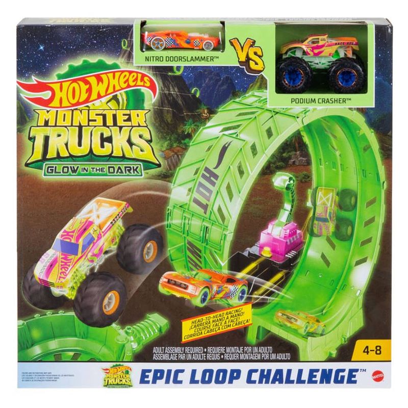 Foto van Hot wheels monster trucks glow-in-the dark epische looping uitdaging speelset