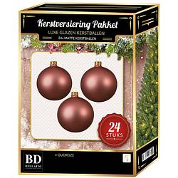 Foto van Oudroze kerstversiering kerstballen 24-delig 6 en 8 cm - kerstbal