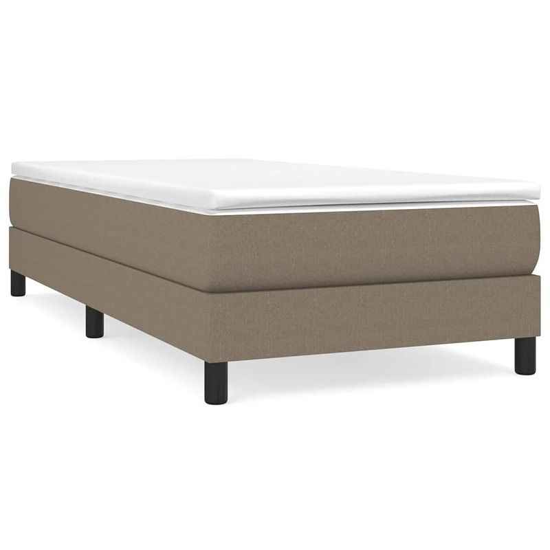 Foto van The living store boxspringframe - taupe - 203 x 90 x 25 cm - stof en multiplex