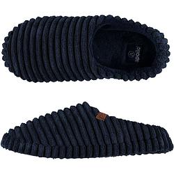 Foto van Heren instap slippers/pantoffels ribstof navy maat 43-44 - sloffen - volwassenen