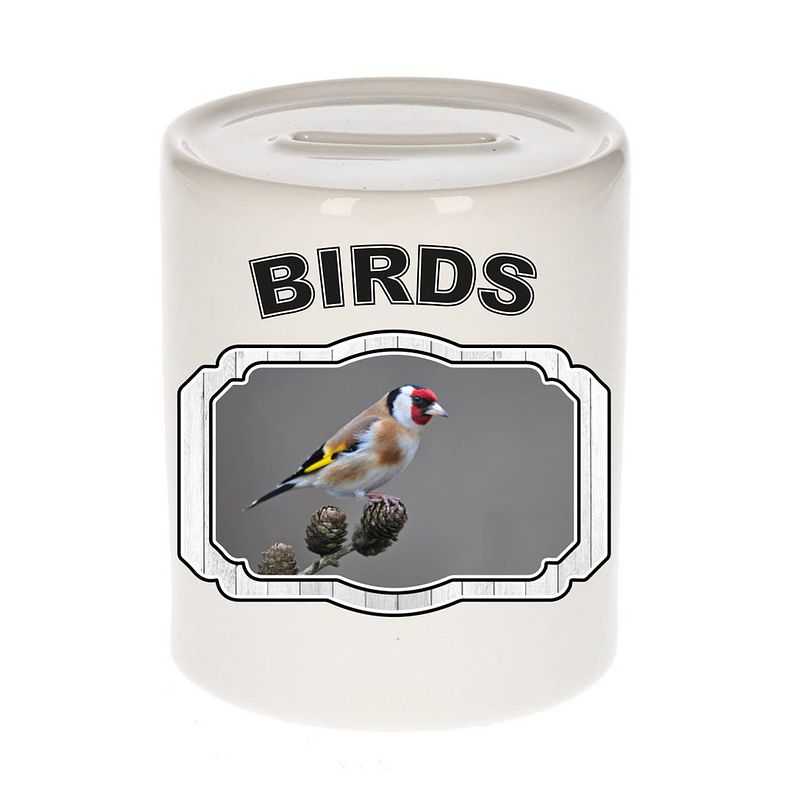 Foto van Dieren putter vogel spaarpot - birds/ vogels spaarpotten kinderen 9 cm - spaarpotten