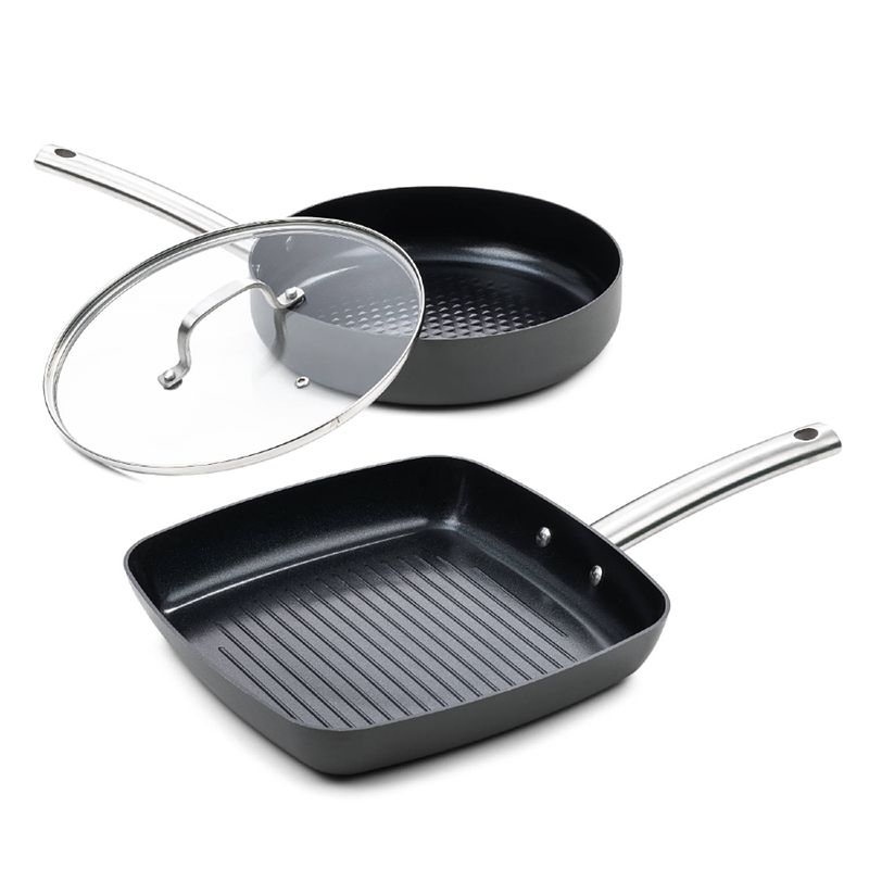 Foto van Isenvi murray combideal - keramische grillpan en hapjespan - rvs