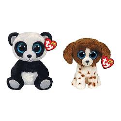 Foto van Ty - knuffel - beanie boo's - bamboo panda & muddles dog