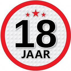 Foto van 10x 18 jaar leeftijd stickers rond 15 cm verjaardag versiering - feeststickers