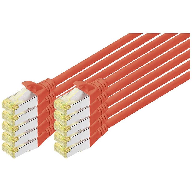 Foto van Digitus dk-1644-a-030-r-10 rj45 netwerkkabel, patchkabel cat 6a s/ftp 3 m rood 1 stuk(s)