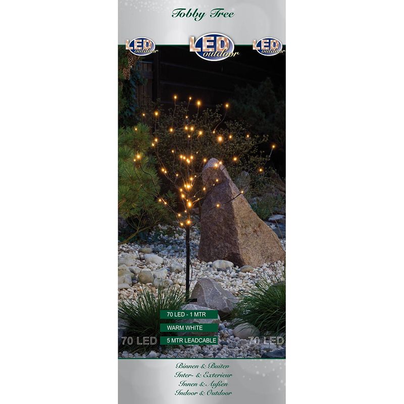 Foto van Tobby boom 70 lampjes warm wit led outdoor