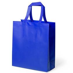 Foto van Draagtas/schoudertas/boodschappentas in de kleur blauw 35 x 40 x 15 cm - boodschappentassen