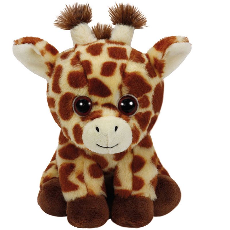 Foto van Ty beanie babies knuffel giraffe peaches - 15 cm