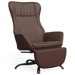 Foto van Vidaxl relaxstoel met voetensteun glanzend kunstleer bruin