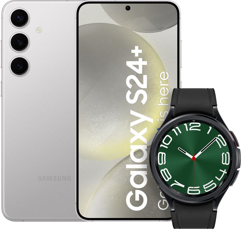 Foto van Samsung galaxy s24 plus 512gb grijs 5g + galaxy watch 6 classic zwart 47mm