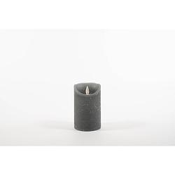 Foto van Anna'ss collection - rustic wax candle moving flame 7,5x12,5cm grey 3 x aa