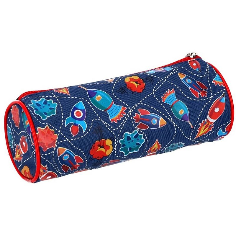 Foto van Gerimport etui raket junior 21 x 8 cm polyester blauw