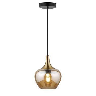 Foto van Hanglamp lola - amber metaal/glas - 150xø19 cm - leen bakker