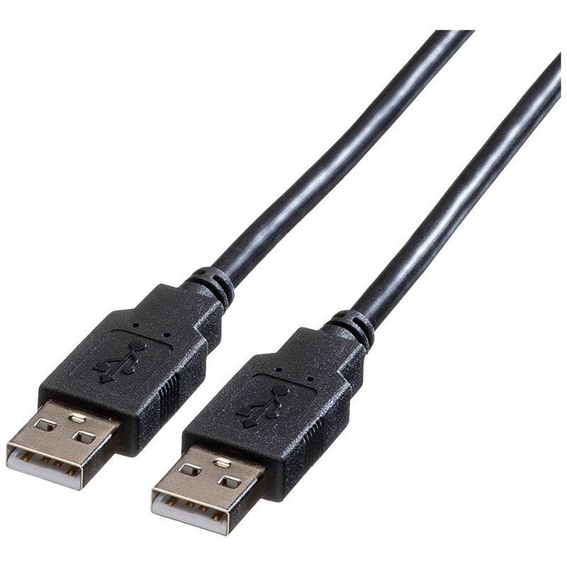 Foto van Roline usb-kabel usb 2.0 usb-a stekker 0.80 m zwart afgeschermd 8908-02-11t00:00:00.000+01:00