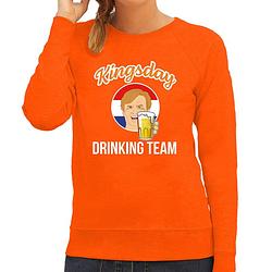 Foto van Kingsday drinking team sweater oranje voor dames - koningsdag truien l - feesttruien