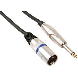 Foto van Hq-power xlr-kabel 3-pin mannelijk/jack 6 meter rubber zwart