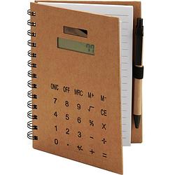 Foto van Pincello notitieboek met rekenmachine 14 x 18 cm naturel 2-delig