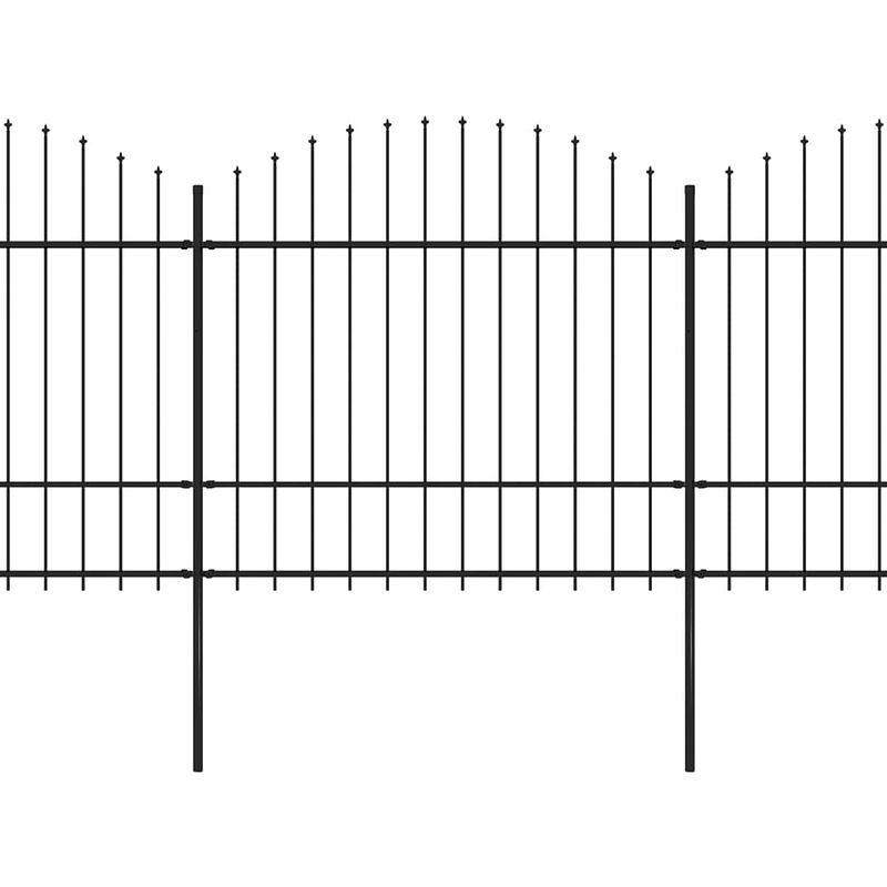 Foto van Infiori tuinhek met speren bovenkant (1,5-1,75)x13,6 m staal zwart