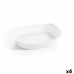 Foto van Serveerschaal luminarc smart cuisine rechthoekig wit glas 38 x 27 cm (6 stuks)